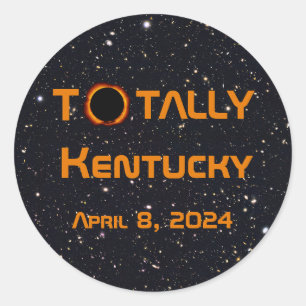 Totally Kentucky 2024 Solar Eclipse  Classic Round Sticker