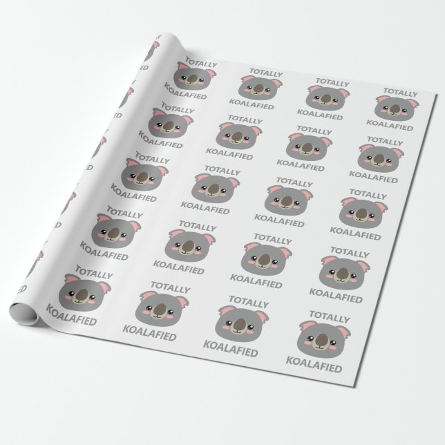 Totally Koalafied Wrapping Paper (Unrolled)