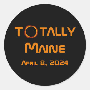 Totally Maine 2024 Solar Eclipse Classic Round Sticker
