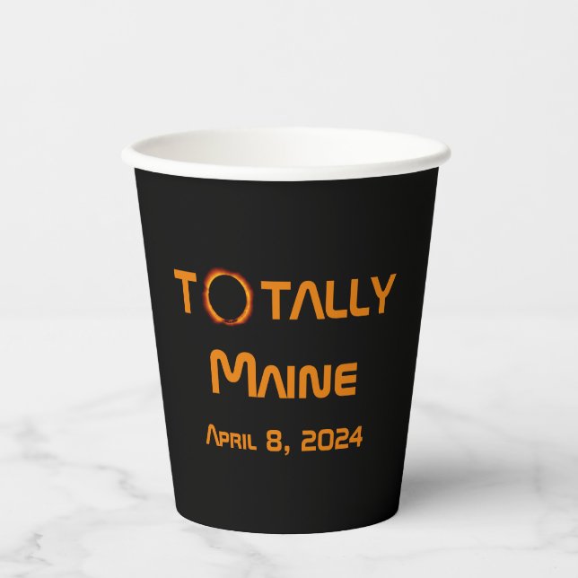 Totally Maine 2024 Solar Eclipse Paper Cups (Front)