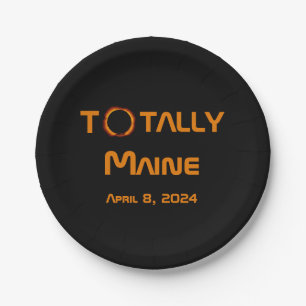 Totally Maine 2024 Solar Eclipse Paper Plate