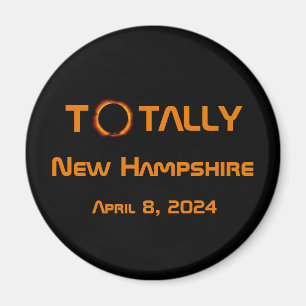 Totally New Hampshire 2024 Solar Eclipse  Magnet