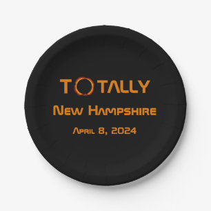 Totally New Hampshire 2024 Solar Eclipse Paper Plate