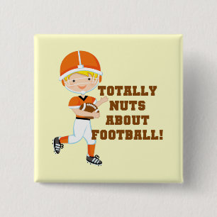 Totally Nuts About Football 2 Inch Square Button