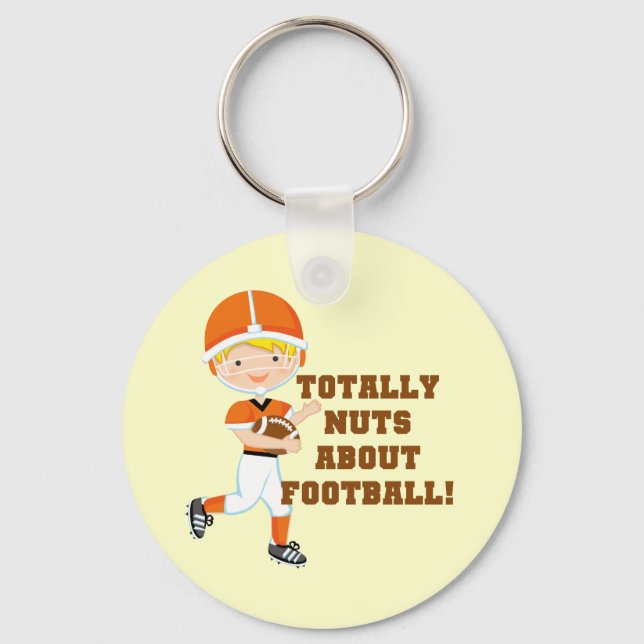 Totally Nuts About Football Keychain (Front)