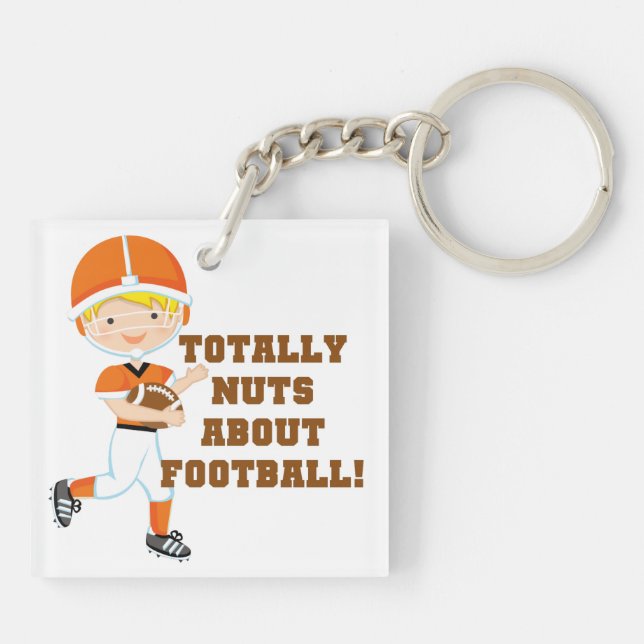 Totally Nuts About Football Keychain (Back)