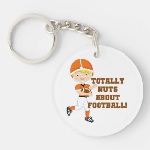 Totally Nuts About Football Keychain