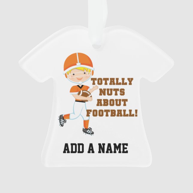 Totally Nuts About Football Ornament (Front)