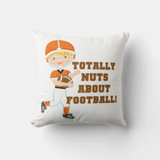 Totally Nuts About Football Throw Pillow