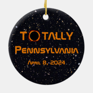 Totally Pennsylvania 2024 Solar Eclipse Ceramic Ornament
