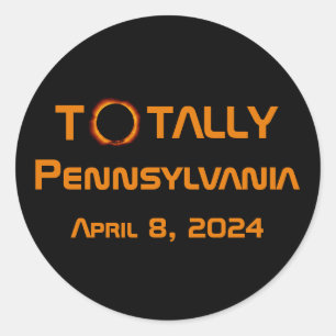 Totally Pennsylvania 2024 Solar Eclipse Classic Round Sticker