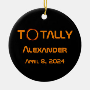 Totally Personal 2024 Solar Eclipse Ceramic Ornament