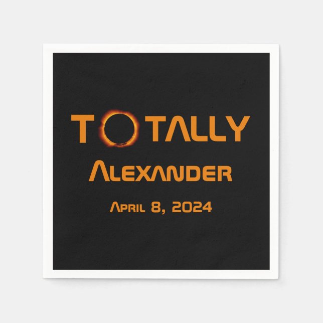 Totally Personal 2024 Solar Eclipse  Napkin (Front)
