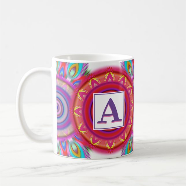 Totally psychedelic rainbow coffee mug (Left)