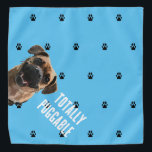 Totally Puggable Pet Bandana<br><div class="desc">Your pug couldn't look any cuter than in this hand drawn pet bandana!</div>