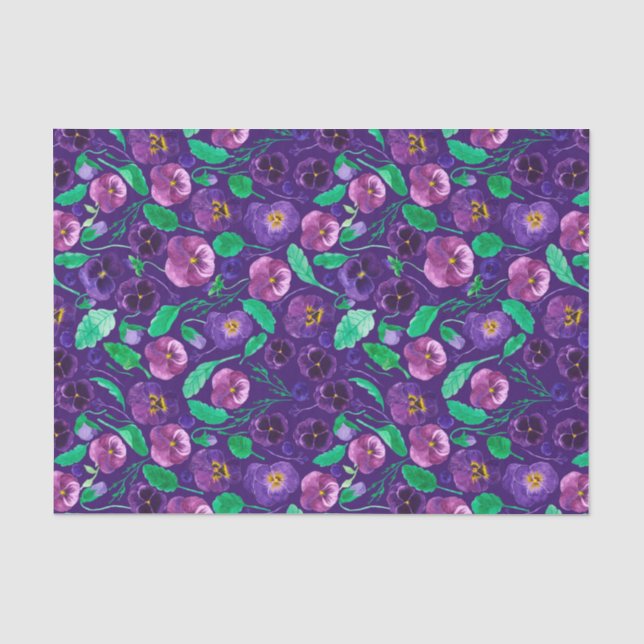 Totally Purple Pansies Tissue Paper (Front)