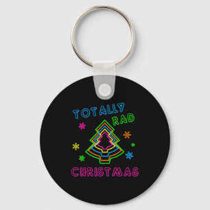Totally Rad Christmas - 80s Retro Christmas  Keychain