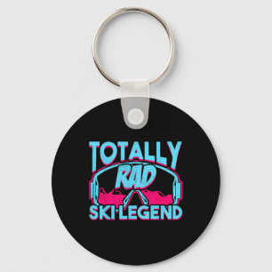 Totally Rad Ski Legend Retro Vintage 80s 90s Skiin Keychain