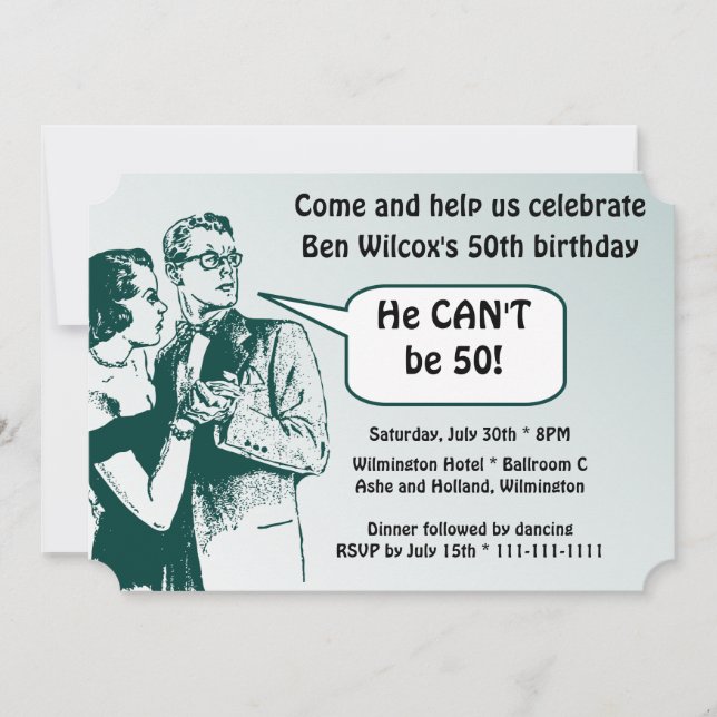 Totally Retro and Fun 50th Birthday Party Invitation (Front)