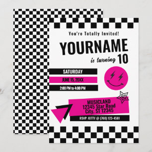 Totally Retro Birthday Invitation (Pink)