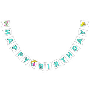 Totally Tubular 80's Birthday Bunting Flags