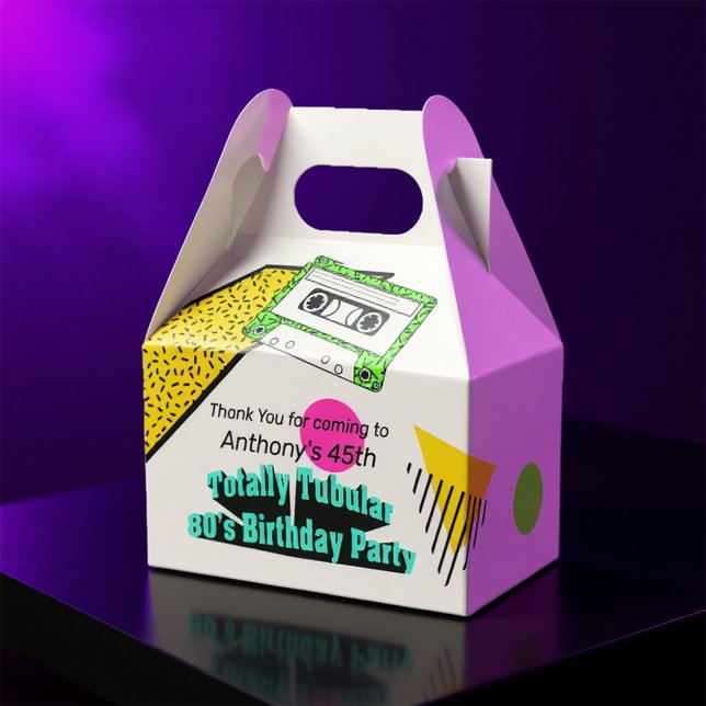 Totally Tubular 80's Birthday Party Favor Box (Creator Uploaded)