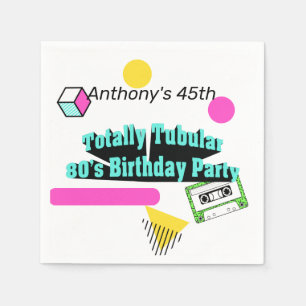 Totally Tubular 80's Birthday Party Napkin