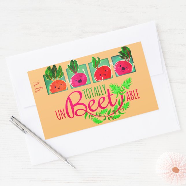 Totally Unbeetable | Motivational Quote Pun Sticker (Envelope)