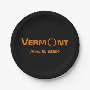 Totally Vermont 2024 Solar Eclipse  Paper Plate