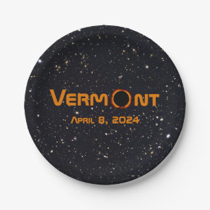 Totally Vermont 2024 Solar Eclipse  Paper Plate