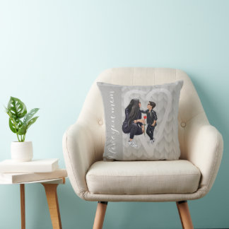 Tote A gentleman son's greeting on Mother's Day. Throw Pillow