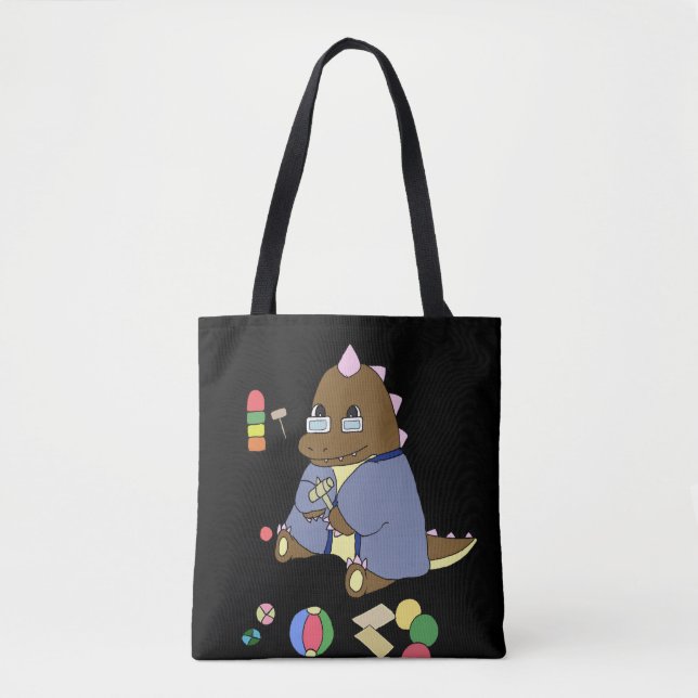 TOTE BAG 岩手県久慈市　道の駅くじ　オリジナルキャラクターどっふぅくんのトートバッグ (Devant)