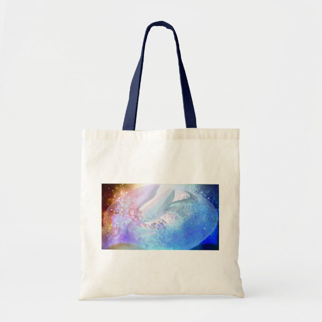 TOTE BAG 異次元の世界で泳ぐイルカとクジラ　  ラージトートバッグ (Devant)