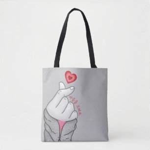 Tote Bag 마 음 을 드 려 요 "Je vous donne mon coeur" Geste coréen