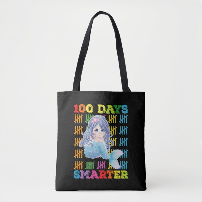 Tote Bag 100 Jours Mermaid Smarter 100ème Jour De L'École (Devant)
