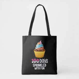 Tote Bag 100 jours parsemés de gâteau cupcake d'école amusa