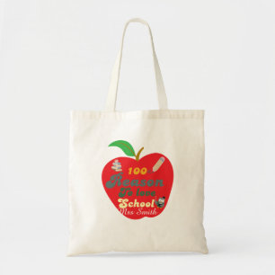 Tote Bag 100 raisons d'aimer l'école. Prof d'anglais 