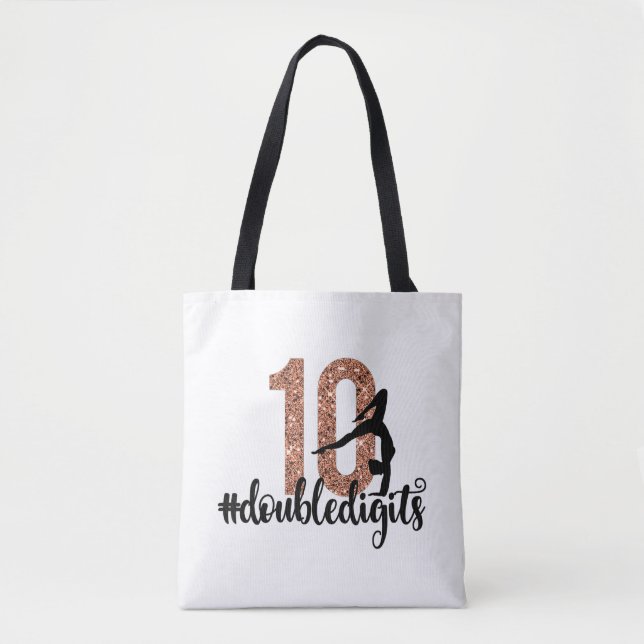 Tote Bag 10e anniversaire Cadeau double chiffres filles Gym (Devant)