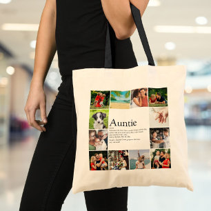 Tote Bag 12 Photo Collage Meilleure Tante, Tante Définition