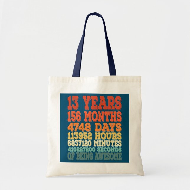 Tote Bag 13 yo fille cadeaux idées 13ème ans garçon adolesc (Devant)