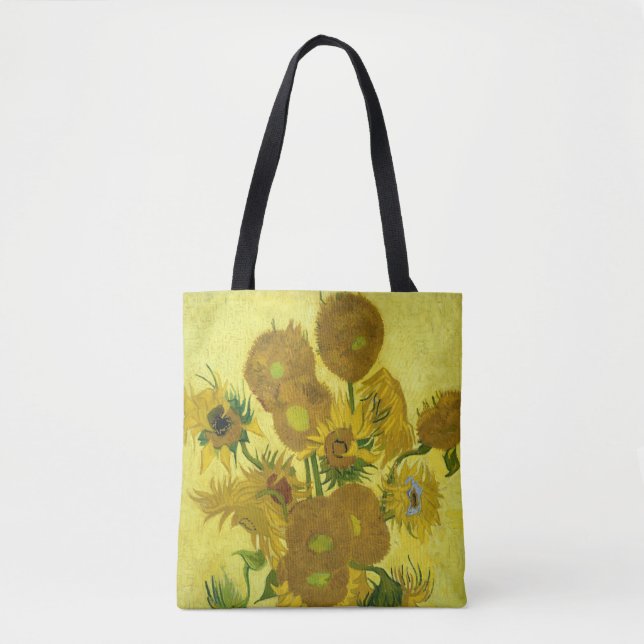 Tote Bag 15 Tournesols dans un Vase par Vincent Van Gogh (Devant)