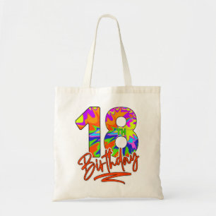 Tote Bag 18e anniversaire 18 ans garçon fille Ado Tie Dye P