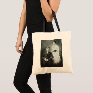 Tote Bag 1914 M. & Mme Hill RPPC B&W Photo Couple Image