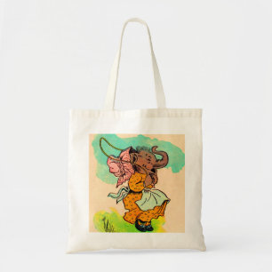 Tote Bag 1930, éléphant habillé jouant à la corde de saut