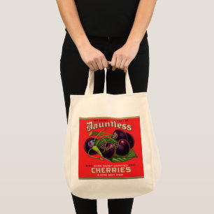 Tote Bag 1930s Dauntless Cherries in Heavy Syrup can label