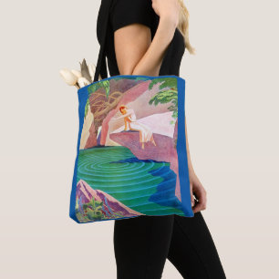 Tote Bag 1931 femme art déco par un étang print