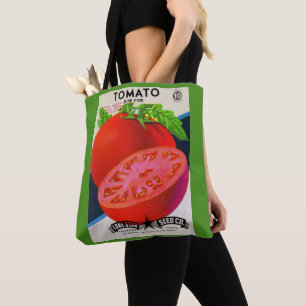 Tote Bag 1950s seed packet tomato print