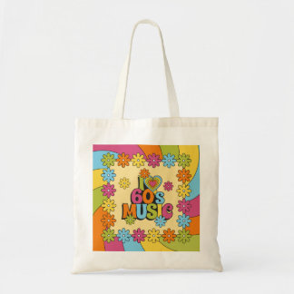 Tote Bag 1960s Music Inspired Design for Music Lovers   