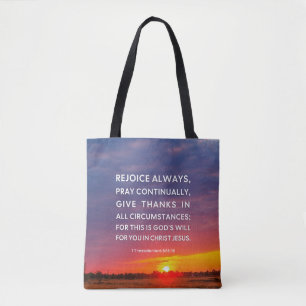 Tote Bag 1 Thessaloniciens 5:16-18 Réjouissez toujours
