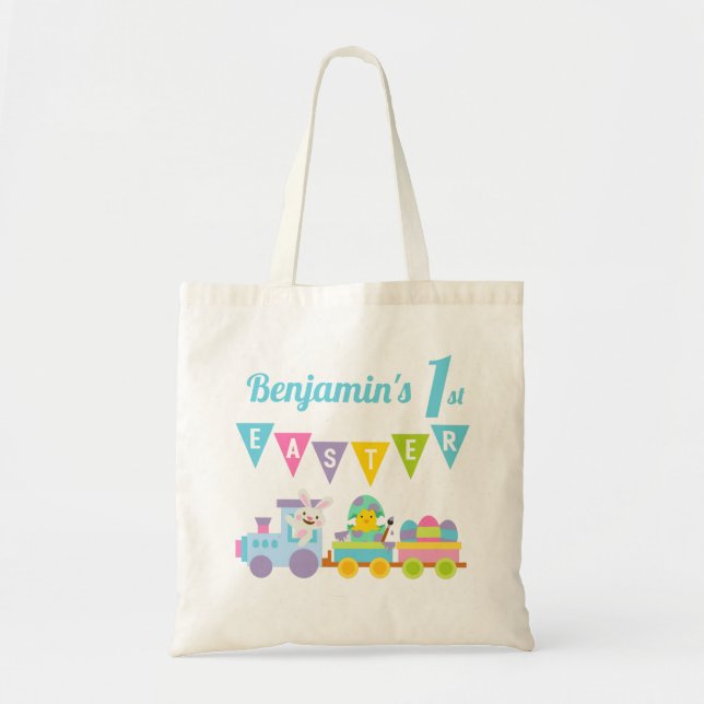 Tote Bag 1er Bleu de lapin de Pâques (Devant)
